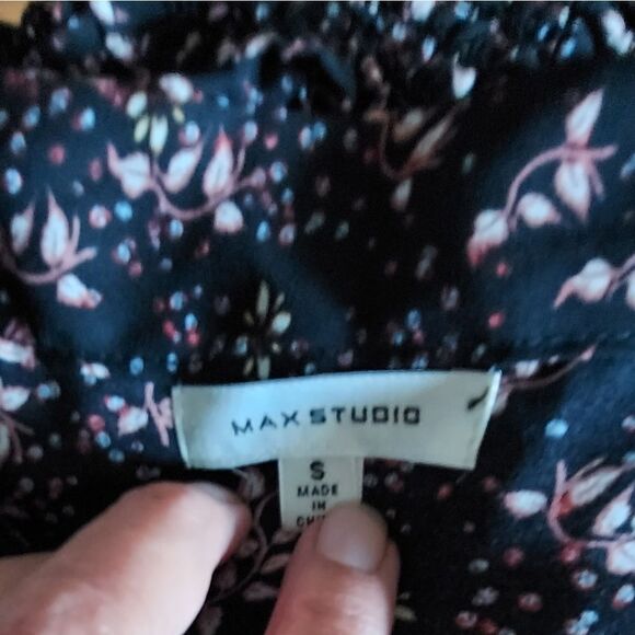 Max Studio Midi Dress Floral Print Smocked Waist Size S - Picture 6 of 7